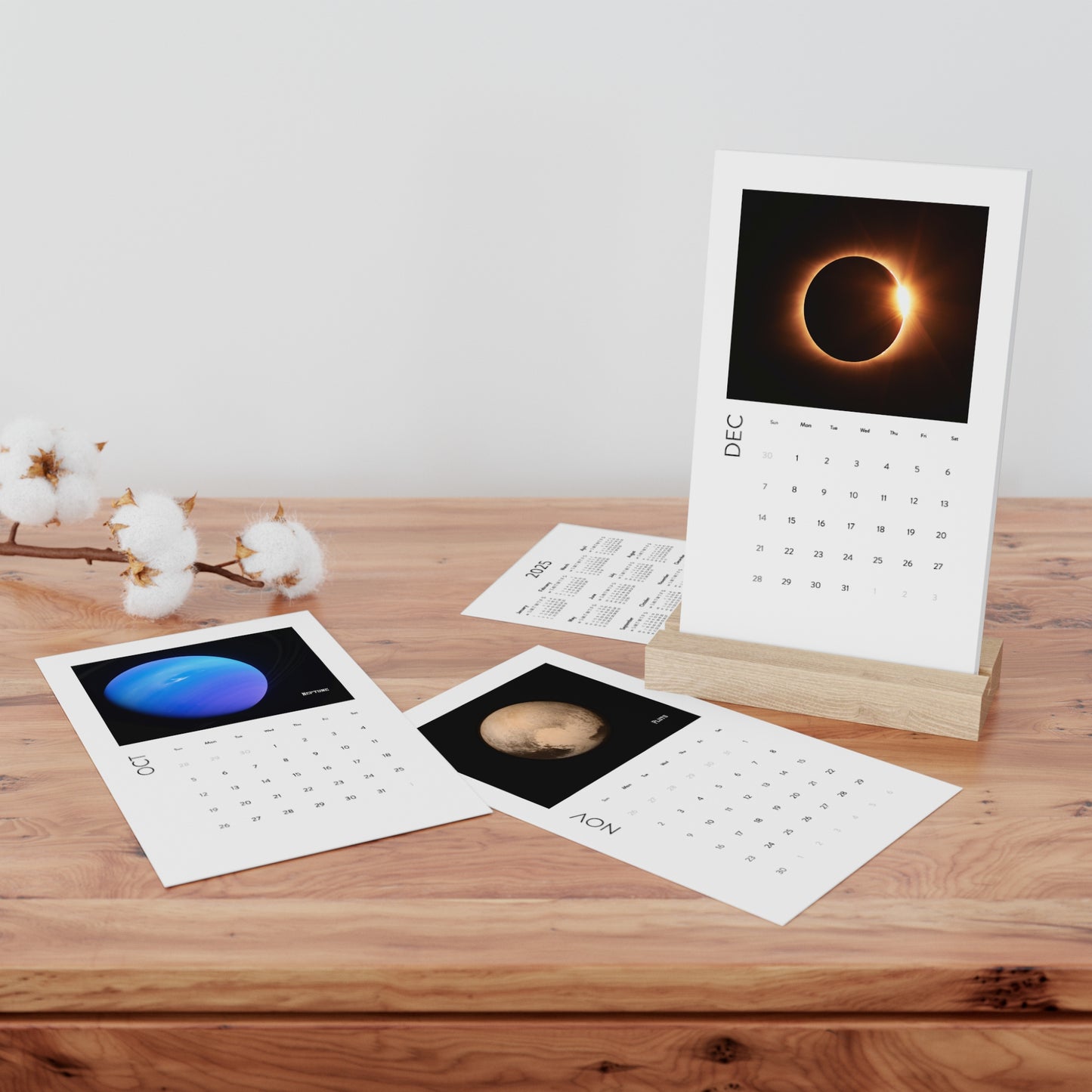 2025 Solar System Vertical Desk Calendar: Stunning Planet Images, Premium Quality, and Easy Display