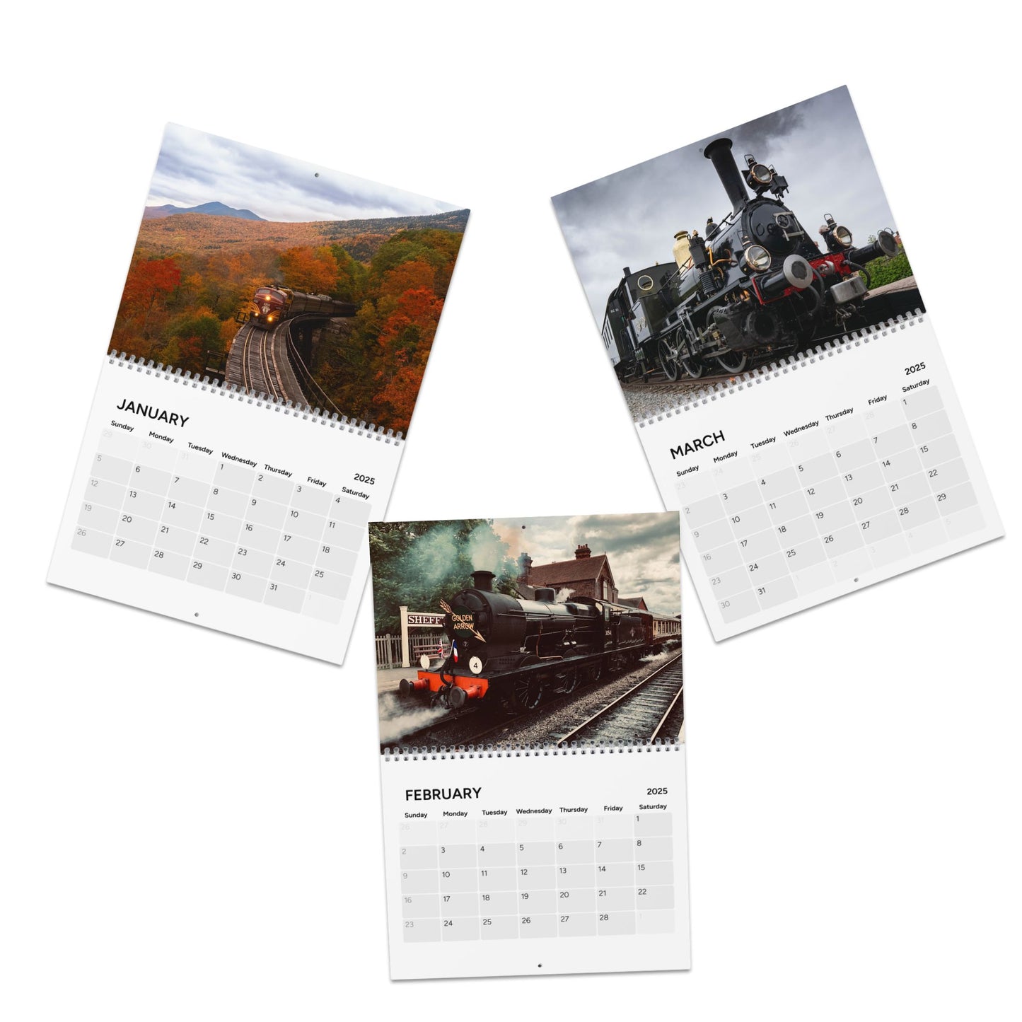 2025 Vintage Train Calendar: Celebrate the Golden Age of Railways with Classic Photography (10.8" x 8.4")