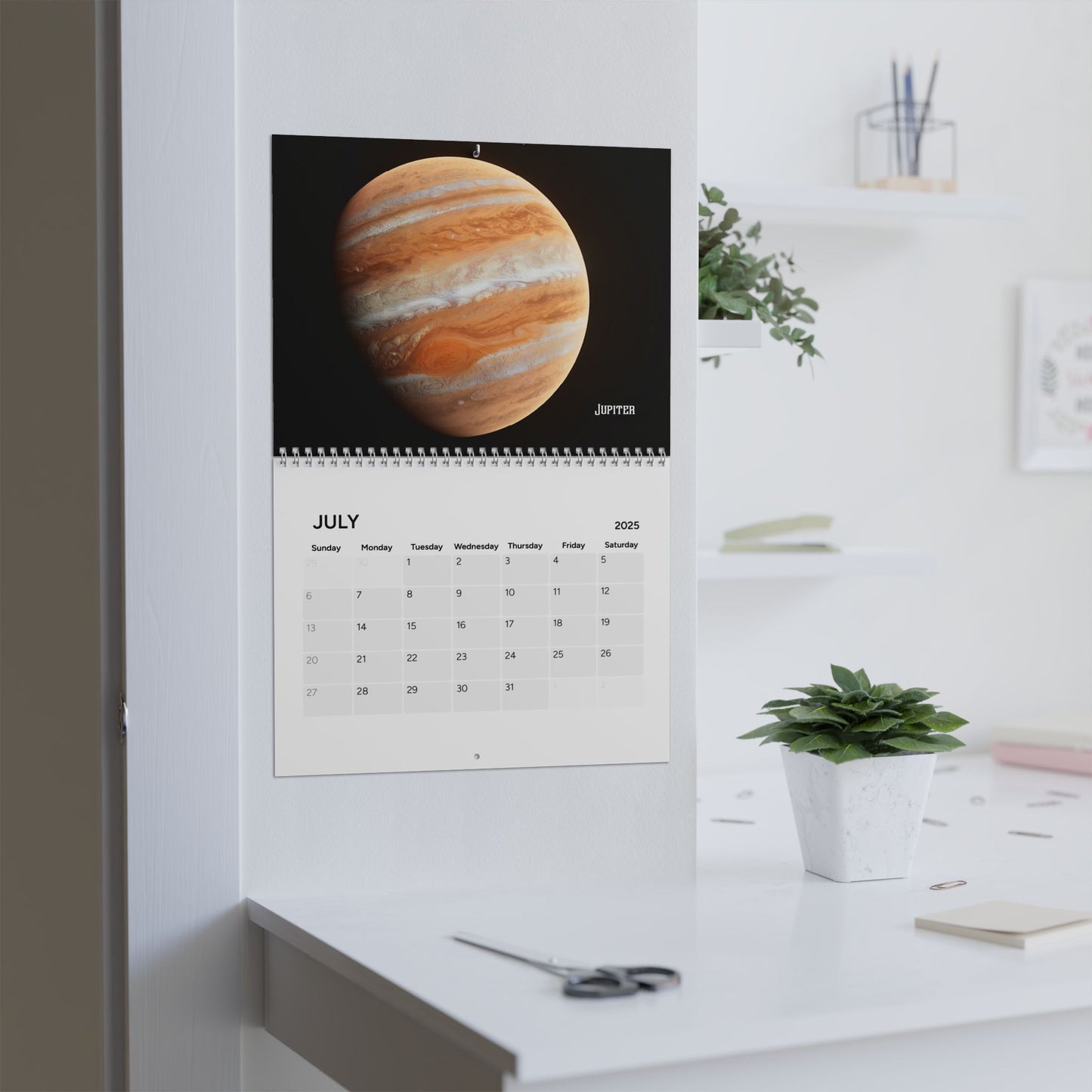 Journey Through the Stars: 2025 Solar System Calendar - Breathtaking Planet Images, Premium Quality, and Effortless Hanging (10.8" x 8.4")