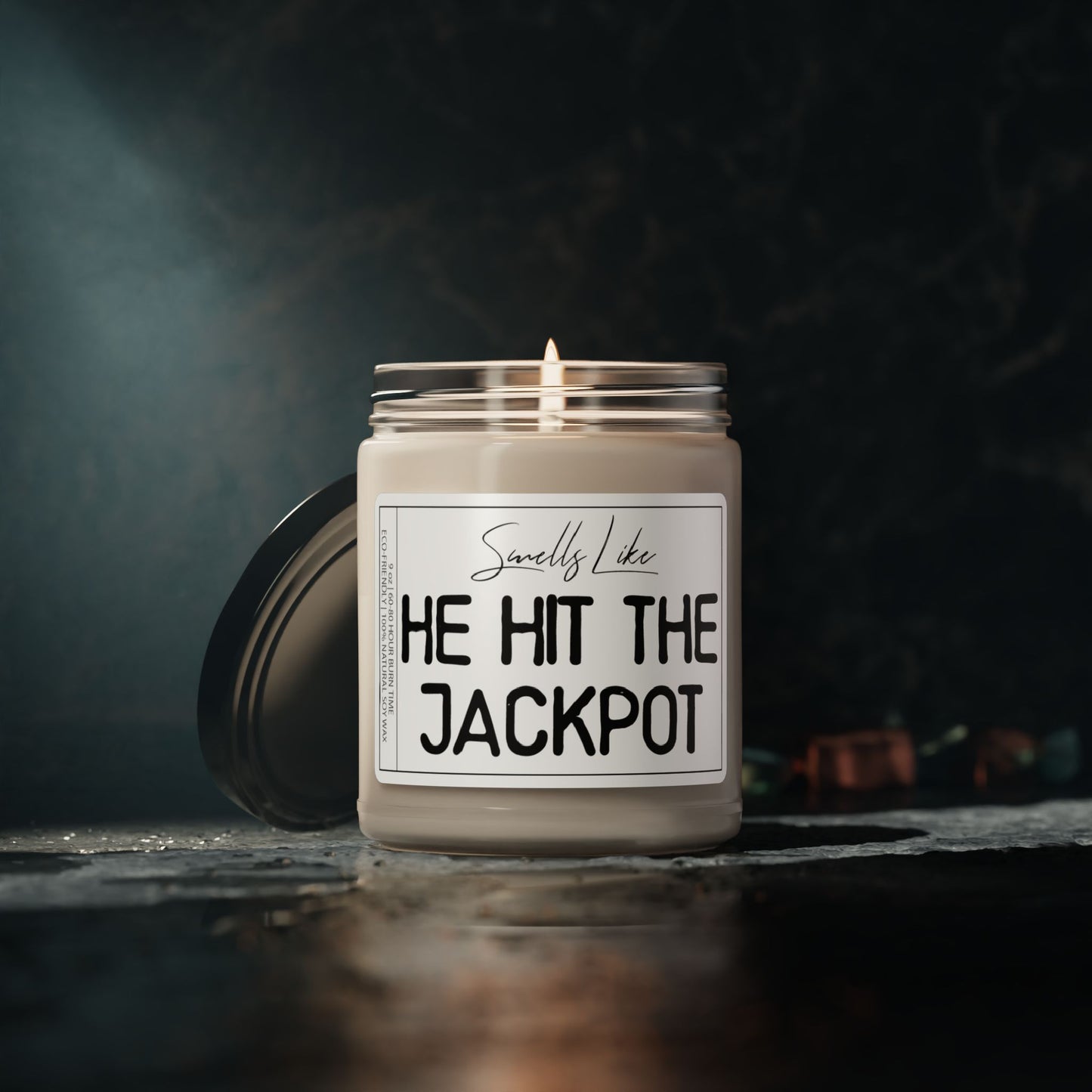 Smells Like He Hit The Jackpot | Lovely Engagement / Weeding Soy Candle Special Gift For Lovers, Husband and Wife