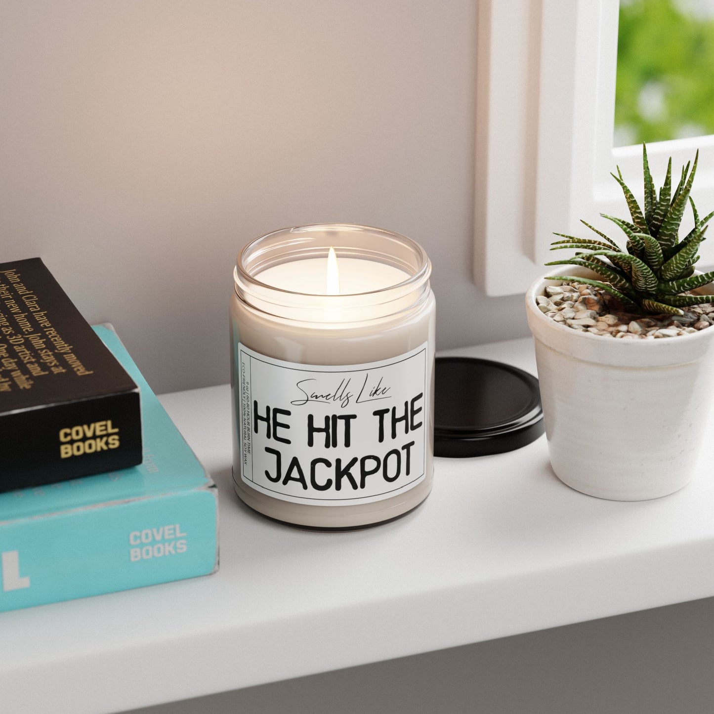 Smells Like He Hit The Jackpot | Lovely Engagement / Weeding Soy Candle Special Gift For Lovers, Husband and Wife