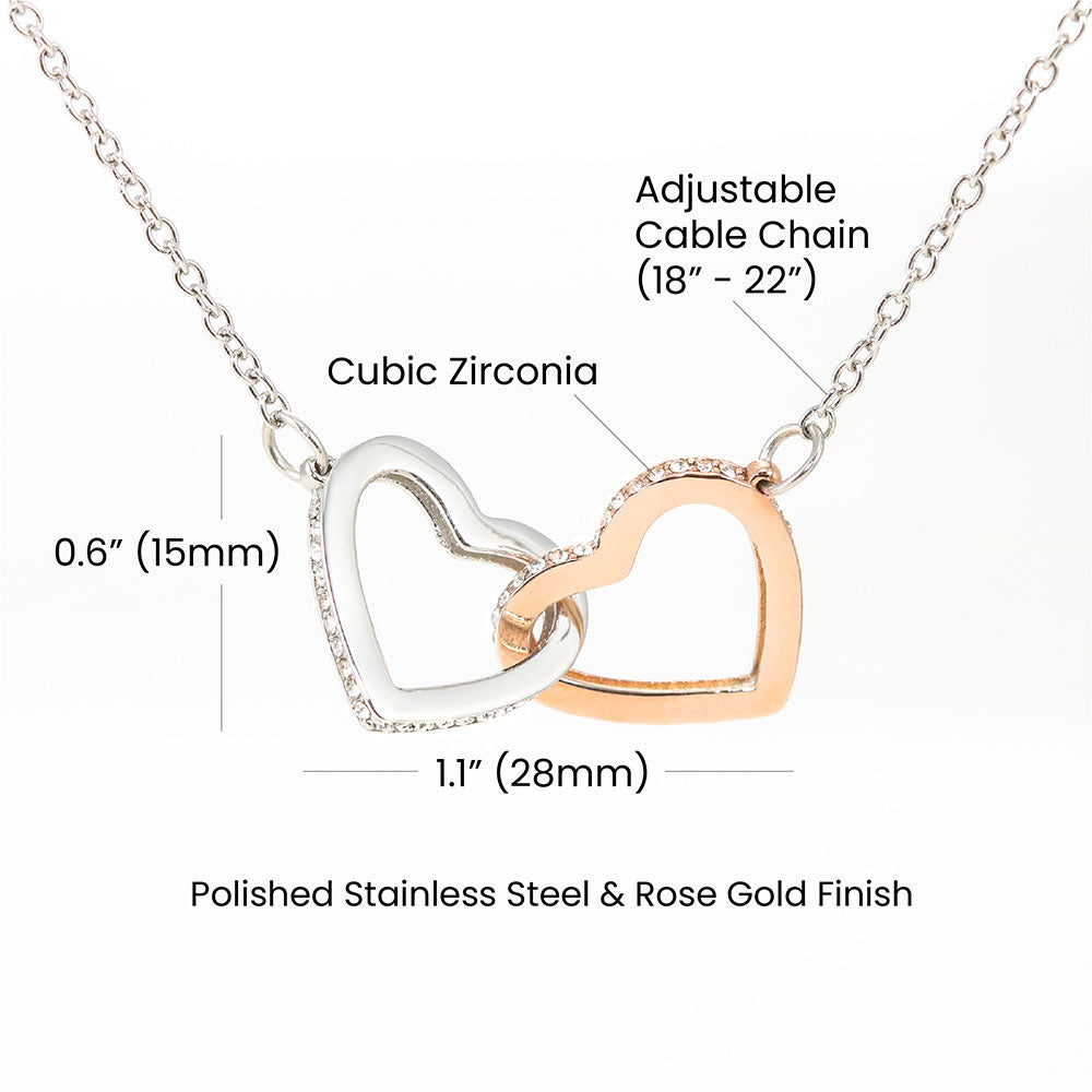 Interlocking Hearts Necklace Gift For Daughter, Mom, Wife | Share Beautiful moments with this Birthday / Anniversary Gift